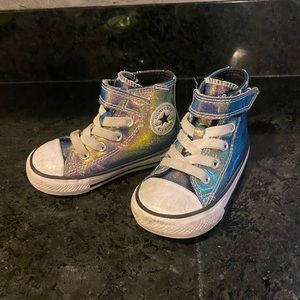 Converse Kids metallic high top sneakers